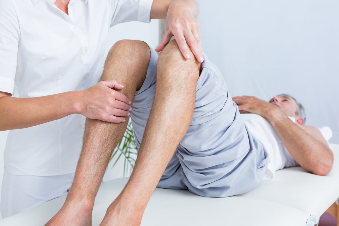 Man having knee massage